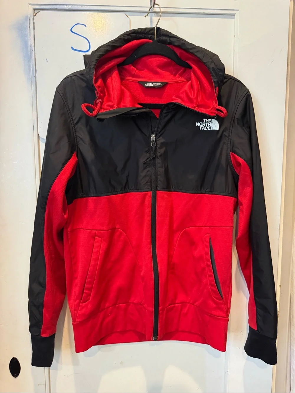 The North Face Men’s Red and Black Hooded Windbreaker
